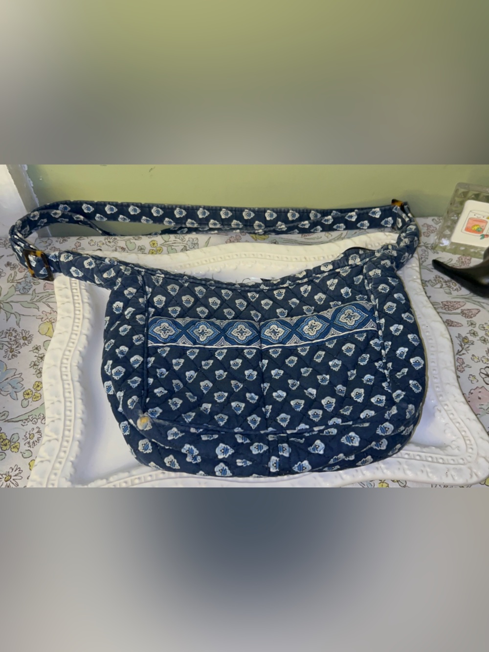 Vera Bradley quilted hobo shoulder bag in retired "Nantucket Navy"